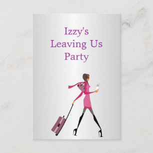 Convites Ir embora da festa da garota com bagagem