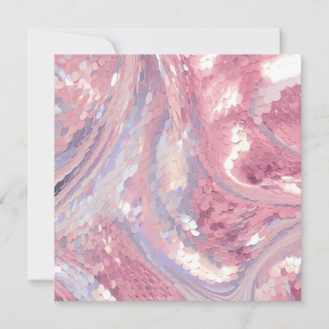 Convites Iridesecent Pink and Purple Sequin (Frente)