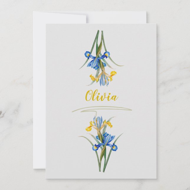 Convites Iríris espanhola por Pierre-Joseph Redouté (Frente)