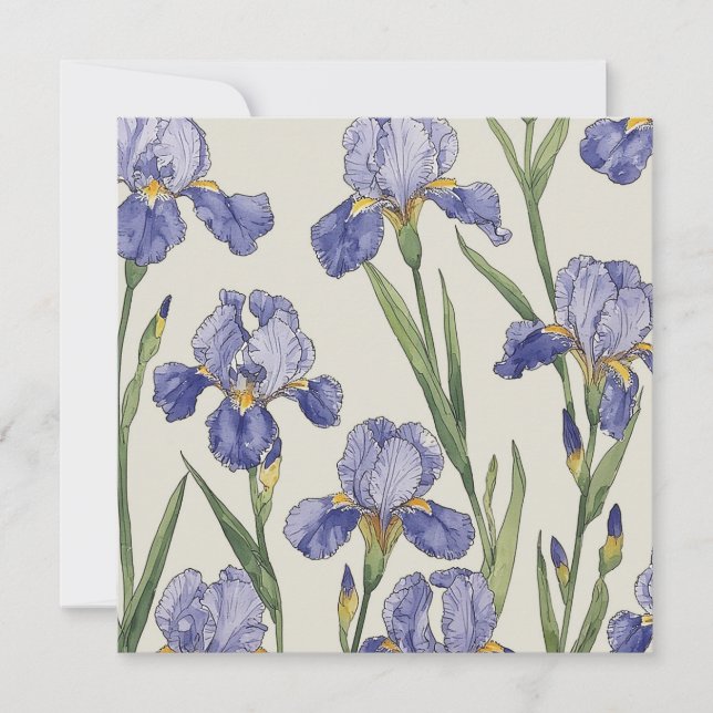 Convites Iris Azuis Desabrocham (Frente)
