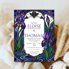 Convites Iris Casamento Art Nouveau Vidro Pintado Roxo