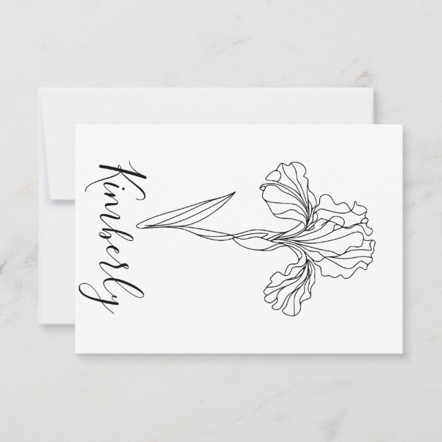 Convites Íris de fevereiro Flor de Nascimento Personalizada (Frente)
