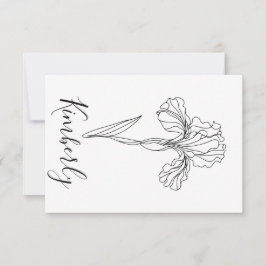 Convites Íris de fevereiro Flor de Nascimento Personalizada