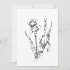 Convites Íris Desenhada À Mão Original, Arte Botânica