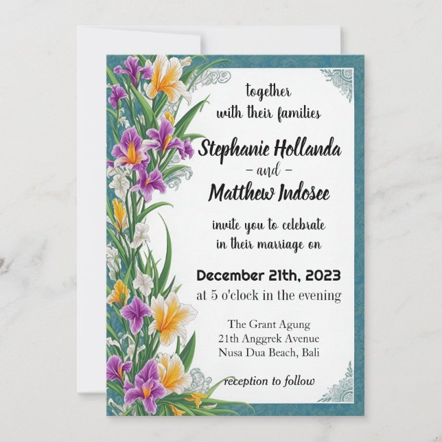 Convites Iris Faith Wisdom Eternal Love Loyalty Connection (Frente)