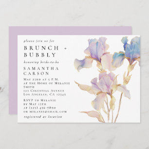 Convites Iris Floral Watercolor Brunch e Bubble