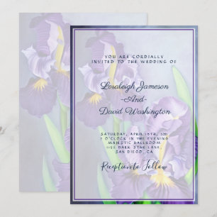 Convites Íris roxas sutis Casamento personalizado
