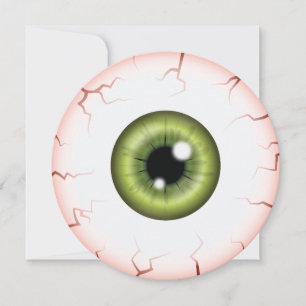 Convites Íris Verde Olho de Bola de Sangue no Halloween Par