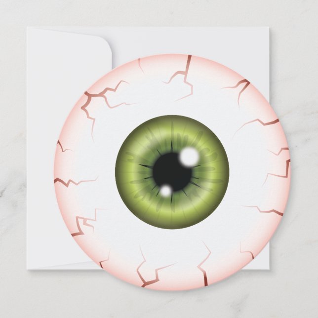 Convites Íris Verde Olho de Bola de Sangue no Halloween Par (Frente)