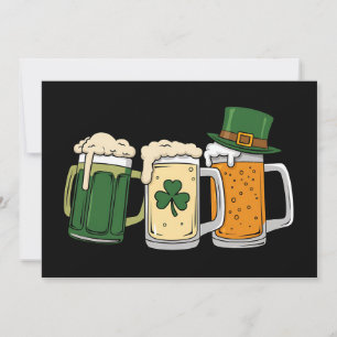 Convites Irish Beer Ireland Flag Dia de São Patrício Shamro