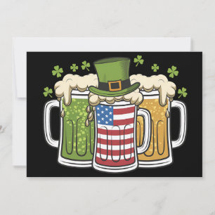Convites Irish Beer Ireland USA American Flag de Patrick