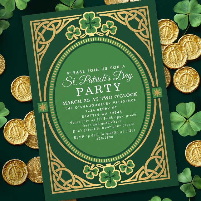 Convites Irish Celtic St. Patrick's Day Party (Criador carregado)