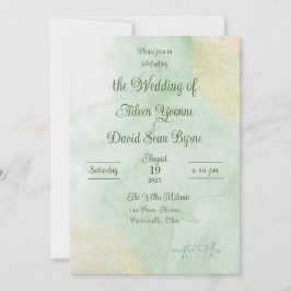 Convites Irish Green Watercolor Wedding