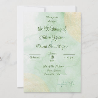Convites Irish Green Watercolor Wedding