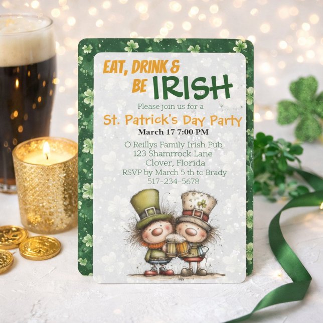 Convites Irish‑Inspired St. Patrick’s Day Party (Criador carregado)