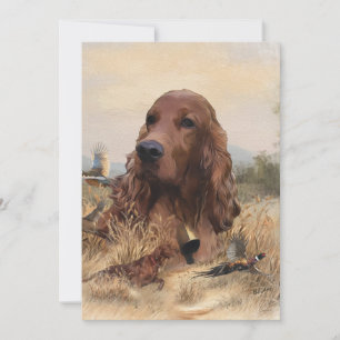 Convites Irish Setter Hunting Pheasant ,Art
