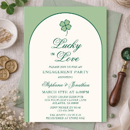 Convites Irish Shamrock Lucky in Love Engagement Party