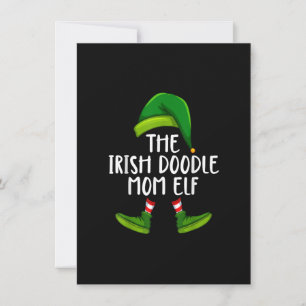 Convites Irlandês Doodle Mãe Cachorro Elf Feliz Natal Pajam