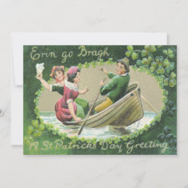 Convites Irlandês Womman Rowboat Shamrock