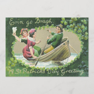 Convites Irlandês Womman Rowboat Shamrock