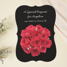 Convites Irmã Futura em Rosas vermelhas de Bridesmaid