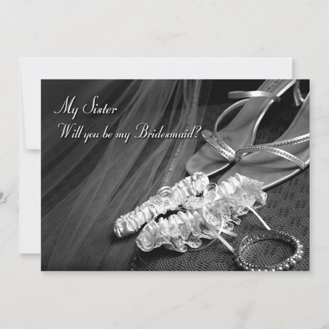Convites irmã, você será minha dama de Bridesmaid (Frente)