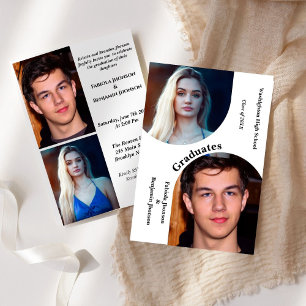 Convites Irmãos de fotos de arco moderno Formatação dupla