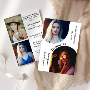 Convites Irmãos de fotos de arco moderno Formatação dupla