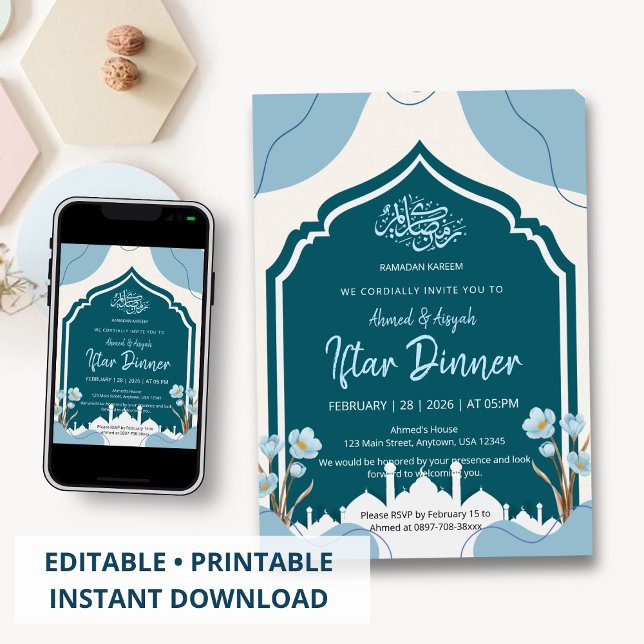 Convites Islamic Mosque Arch Ramadan Iftar Dinner Invite (Criador carregado)