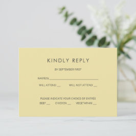 Convites Island Citrus Yellow Wedding RSVP Card