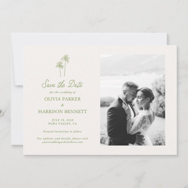 Convites Island Wedding Photo Save the Date (Frente)