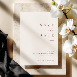 Convites ISSA Bugundy Elegant Save the Date Photo Invite