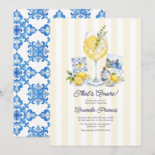 Convites Isso é Amor! Italian Spritz Capri Chá de Noiva (Frente/Verso)