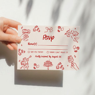 Convites Isso é Amor! Vermelho Italiano RSVP