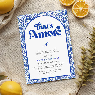 Convites Isso é Amore Azulejo Azul Italiano Festa de Noiva
