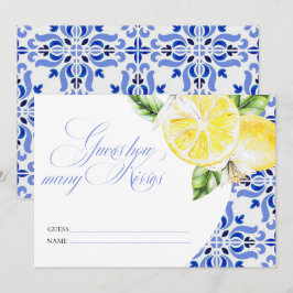 Convites Isso é Amore Limão Azulejo Italiano Azul quantos b