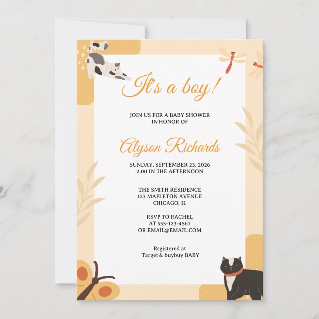 Convites It’s a Boy Baby Shower Invitation Design (Frente)