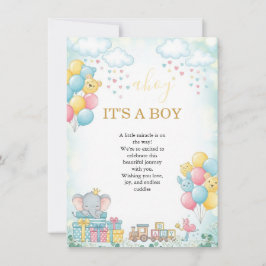 Convites It’s a Boy Cute Baby Shower Invitation Card