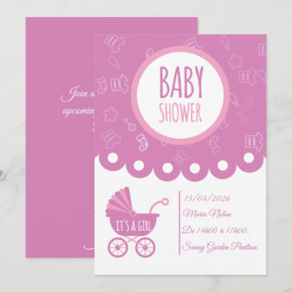 Convites It’s a Girl Pink Baby Shower Card | Cute Baby 