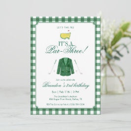 Convites It’s A Par-Three Golf 3rd Birthday Green Gingham