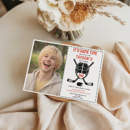 Convites It’s Game Time Hockey 1st Birthday Party photo