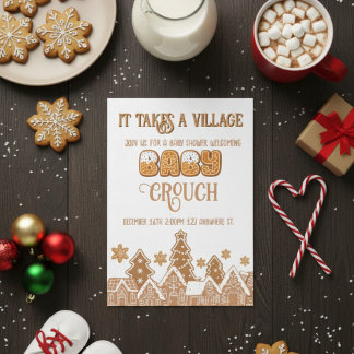 Convites "it takes a village" baby shower invitation 