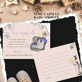 Convites It Takes a Village Baby Shower Time Capsule Card