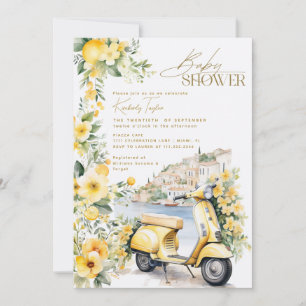 Convites Itália Itália Positano Amalfi Chá de fraldas Vespa