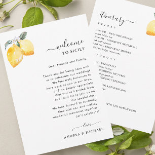Convites Itália Lemons Wedding Carta Itinerária