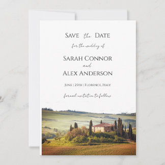 Convites Itália salve a data, casamento na Toscana