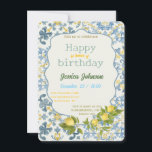 Convites Italian Blue Tile Lemon Invitation<br><div class="desc">Italian Blue Tile Lemon
Mediterranean,  summer wedding,  lemons,  lemon blossoms,  citrus,  navy blue and yellow,  Italian Blue Tile Lemon Wedding,  that's amore,  amalfi coast,  positano</div>