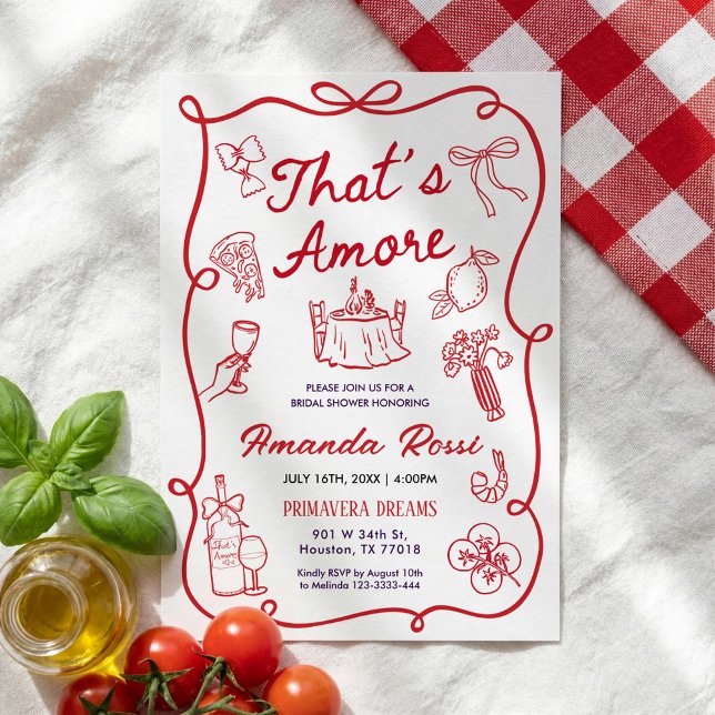 Convites Italian Bridal Shower Invitation, That's Amore  (Criador carregado)