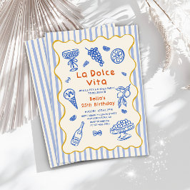 Convites Italian Dinner La Dolce Vita Birthday Invitation