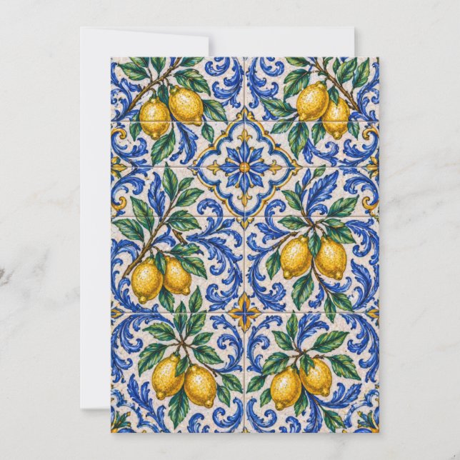 Convites Italian Lemon Azulejo Tile (Frente)